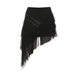 Fongt Trend 2025 Summer Women's New Solid Color Hottie High Waist Side Design Irregular Skirt
