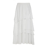 Fongt Holiday Style Solid Color Multi-Layer Irregular Low-Waist Large Swing A-Word Half-Body Skirt Long 2025 New Batch