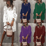 Fongt Summer New Women's Dress National Style Lace Temperament Small Scented