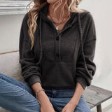 Fongt And Winter Hooded Pit Strip Long-Sleeved Coat Top