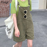 Women Rompers Solid Fashion Wide Leg Overalls Simple Daily Students Japan Style Harajuku Streetwear Leisure Retro