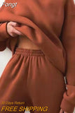 Tracksuits Women Casual Solid Warm Suits Hoodies Sweatpants Autumn Winter Pullover Sweatshirts Pants 2 Piece