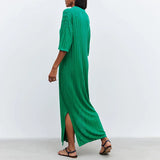 Fongt Ribbed Knitting On Both Sides Of The Short-Sleeved Skirt YF2377-Outfit
