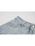 Waist Denim Mini Skirt Women Korean Vintage New Fashion Slimming Versatile Denim Button Lotus Leaf Pleated Skirts