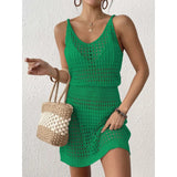 Fongt Women's Jersey Knitted Sling Dress To Collect Waist Sling Skirts Beach Dress Beach Vacation