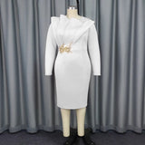 Fongt Embroidered Long-Sleeved Evening Dress Lotus Side Party Long Dress Evening Dresses