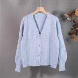 New 2021 Autumn Winter Women's Sweaters V-Neck Buttons Cardigans Casual Fashionable Korean Ladies Knitwears