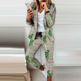 2023 Women's Suit Blazer Pants Elegant Outfit Casual Turn-down Collar Office Lady Long Sleeve Blazer Trousers костюм