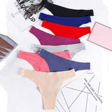 Seamless Panties Women Briefs Nylon Ultra-thin G-string Thongs Low Rise Lingerie Ice Silk Briefs Lady Underwear Plus