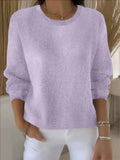 Fongt Sheintemu Autumn And Winter Long-Sleeved Solid Color Sweater New Burst