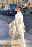 Sleeve Dress Women Lace Patchwork Autumn New Fashion Aesthetic Thick All-match Leisure Tender Simple Cozy Female
