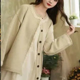Lace Chic Knitted Cardigan Jacket Women's 2024 Autumn And Winter New Fashionable Light Green Sweater-Outfit