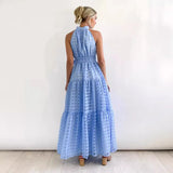 Fongt Summer New Leisure High-End Feeling Sleeveless Waist Swing Gentle Wind Dress Women's Long Dress