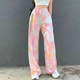 Trousers Dye Print Casual Loose Wear Sports