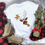 Hat Family Red Printed T-shirts Mom and Me Santa