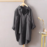 Fongt Casual Wind Pure Color Shirt Spring And Autumn New Women's Cardigan Double Pocket Long Sleeve Temperament Jacket Women's