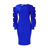 Fongt Large-Size Women's Autumn New Fashion Temperament Tongle Elegant African Large-Size Long-Sleeved Dress