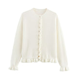 Fongt Autumn New Temperament Round Neck Simple Stacked Knitted Coat 2756114