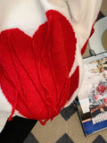 Sweaters Women Pullovers O-Neck Heart Sweet Korean Chic Tassel Thick Long Sleeve Loose Clothes Comfortable White-Outfit