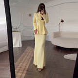 Fongt New Women's Elegant Self-Cultivation Temperament Waist Long Sleeve Set