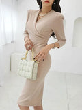 Fongt Professional Body Repair Long Seven-Sleeved Dress Women's New Korean Temperament Professional Ass Dress