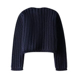 Fongt New Coarse Needle Buckle Dress Short Knitted Coat 5802001