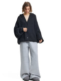 Fongt Loose Solid Color Sweater Coat Woven Autumn And Winter New Street Trend Casual Lazy Woman