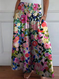 Fongt New Hot Women's Fashion Casual To Take Wide Legs Tight Waist Bandwidth Pants