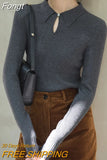 Mujer Invierno 2023 Autumn Winter Vintage Knitted Top Women Solid Basic Sweater Female Korean Long Sleeve Slim