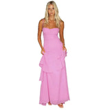 Fongt Spring And Summer New Sling Skirt Swew Back Strap Long Skirt Temperament Repair Dress