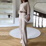 Fongt New 2023 Summer Bat Shirt Top Design Sense Slightly La Suit Pants Suit-Outfit