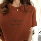Fongt T-Shirt Women Ins Summer Korean Edition 2024 New Letter Loose Plus Size Top Women's Student