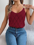 Shooting 2025 Spring And Summer V-Neck Hollow Metal Buckle Sling Knitted Shirt Vacation Women's