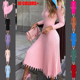Fongt Autumn And Winter Hot New Fashion Women's Clothing Long Sweater Knitted Pure Color Bajamas