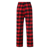 Drawstring Plaid Printed Trousers Casual