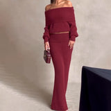 Fongt Women's Clothing 2025 Autumn New Breast-Wear Sexy Open Shoulder Half-Dress Suit Female