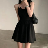 Fongt Summer New Korean Chic French Back With Holiday Dress Girl Small Thin Sling Skirt