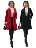 Autumn And Winter New Women's Wool Long With Slim Woolen Coat Pure Color Simple Slim Coat-Outfit