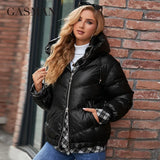 Women's Parka 2022 New Fashion Women stand collar short slim casual hooded Luxury pocket Warm Down Jacket