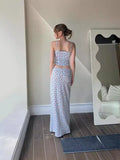 2024Ins Fashion Small Fresh Flower Print Sling Small Vest Top Dress