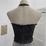 Fongt Babes Hanging Neck Slings Slings Tlit Holes Made Old Bare Back Short With Thoracic Tops 1663
