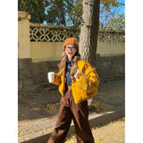 Fongt Suit Wearing Cotton Women's 2025 Early Winter New Loose Thin Cotton Coat Retro Brown Slacks