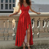 Fongt Women's Dress 2025 New Temperament Slanted Shoulders High-Waisted Long Loose Irregular Evening Dress