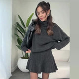 Fongt Solid Color Round Collar Loose Blouse Simple Dress Set In Autumn 2025