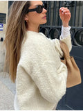 Fongt 2025 Women's Comfortable Casual Solid-Colored Knitted Shirt Jacket