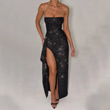 Fongt 2025 New Style Temperament Sexy Body-Gender Flashy Twilight Open Skirt Dress Woman