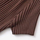 Fongt Women's Clothing 2025 Autumn And Winter New Fashion Temperament Collar Ribs Knitted Dress