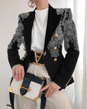 Fongt New Women's Coat Season Printing Xiaoxi Decoration Fashion Short Double Buckle Top Woman