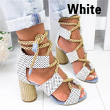 Sandals Wedge Espadrilles Summer Shoes Woman 7CM High Heels Sexy Gladiator Women Heels Sandals Lace Up Platform