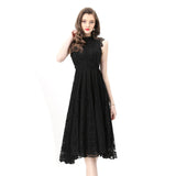 Fongt Retro Romantic Atmosphere Feel Sleeveless Dress Women's Lace Mesh Design Super Fairy Temperament Long Dress